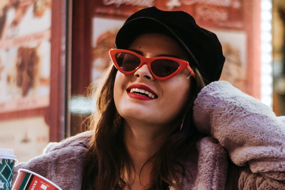 Gafas de sol cat eye rojas, moda 2019